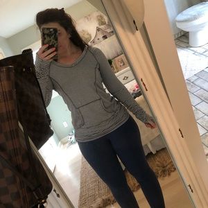 Striped athletic pullover